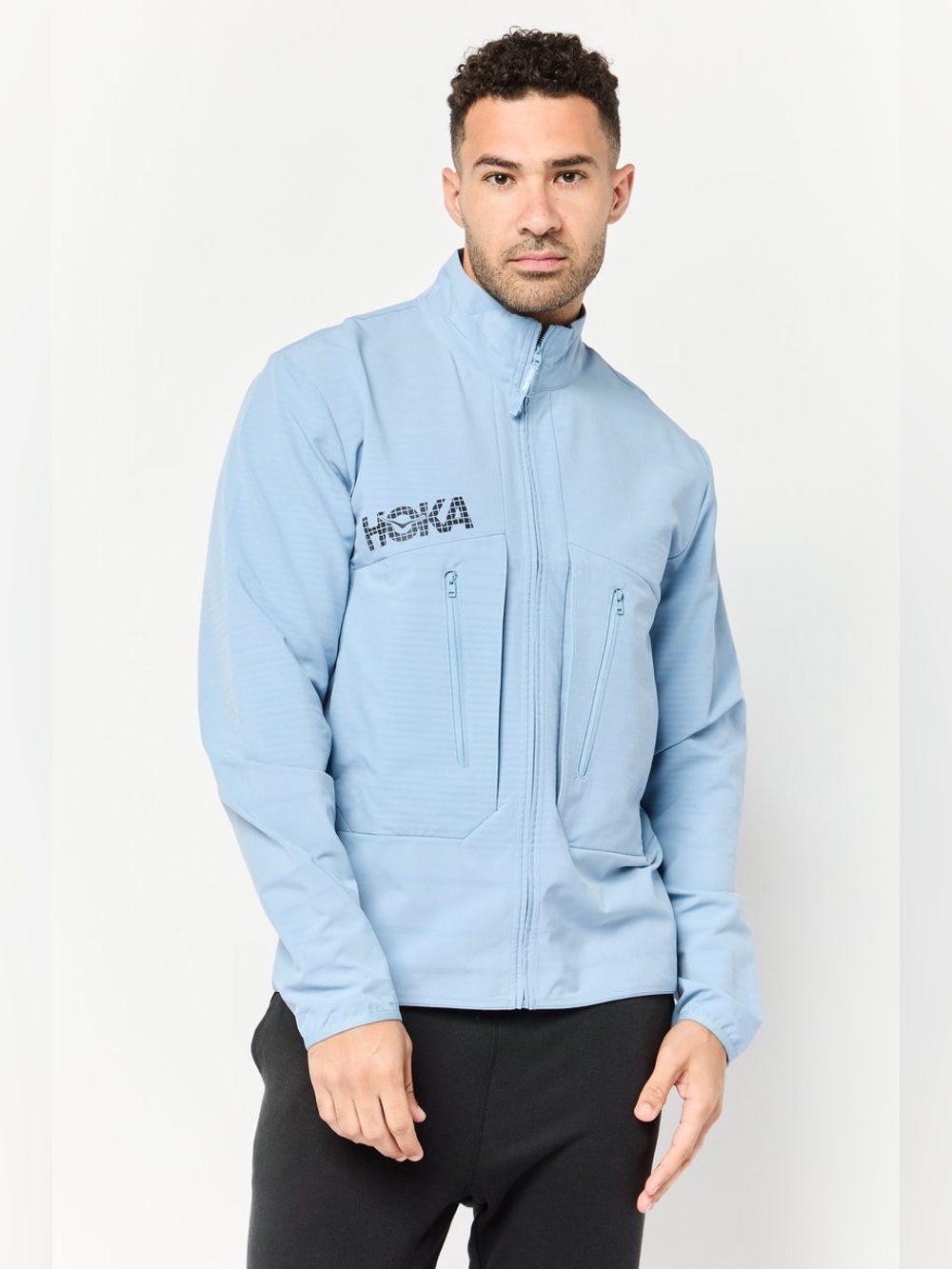 Hoka Mission Full Zip Jacket Light Blue Size XXL Activewear Running Lightweight - Picture 2 of 9